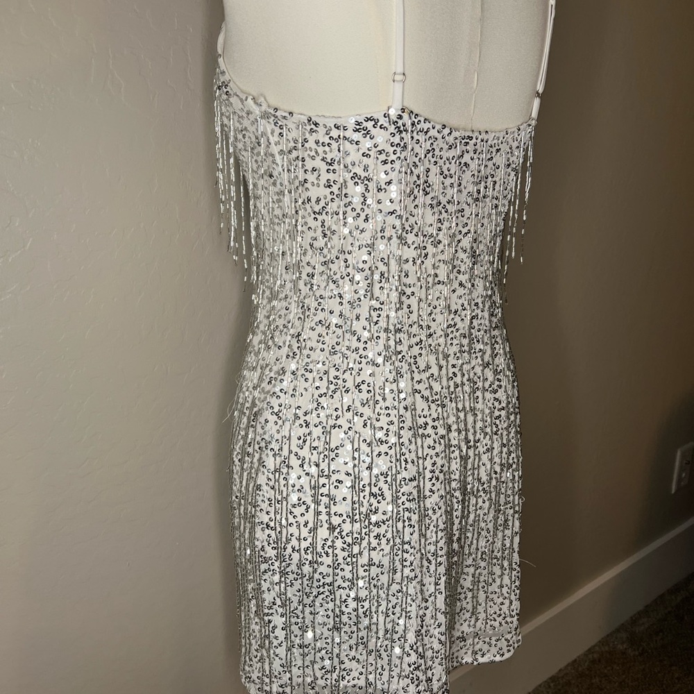 The Sparks Fly Mini Dress | Silver Beaded Fringe | Show Me Your Mumu - Picture 16 of 16